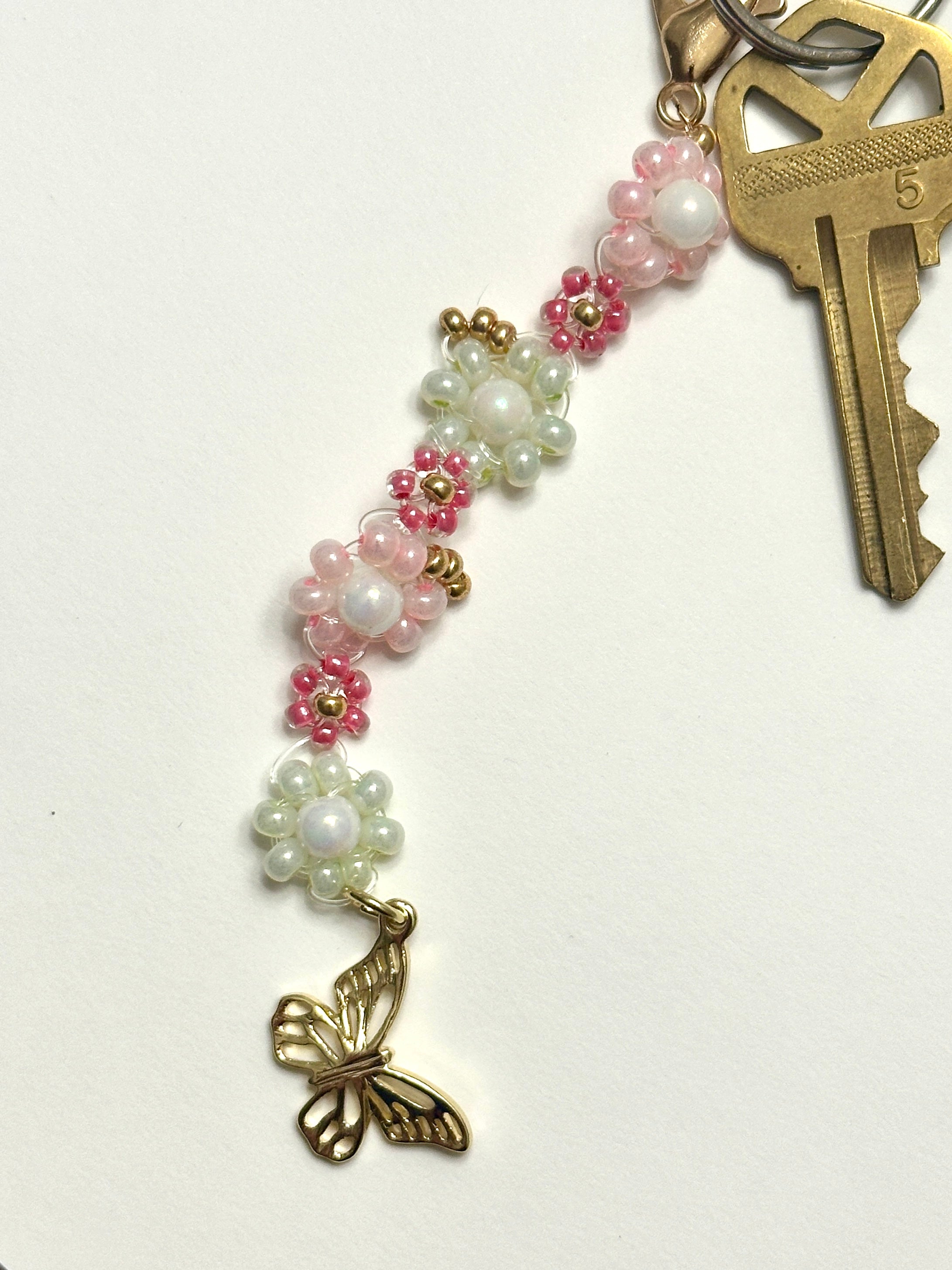 Beaded Butterfly Keychain / Bag Charm