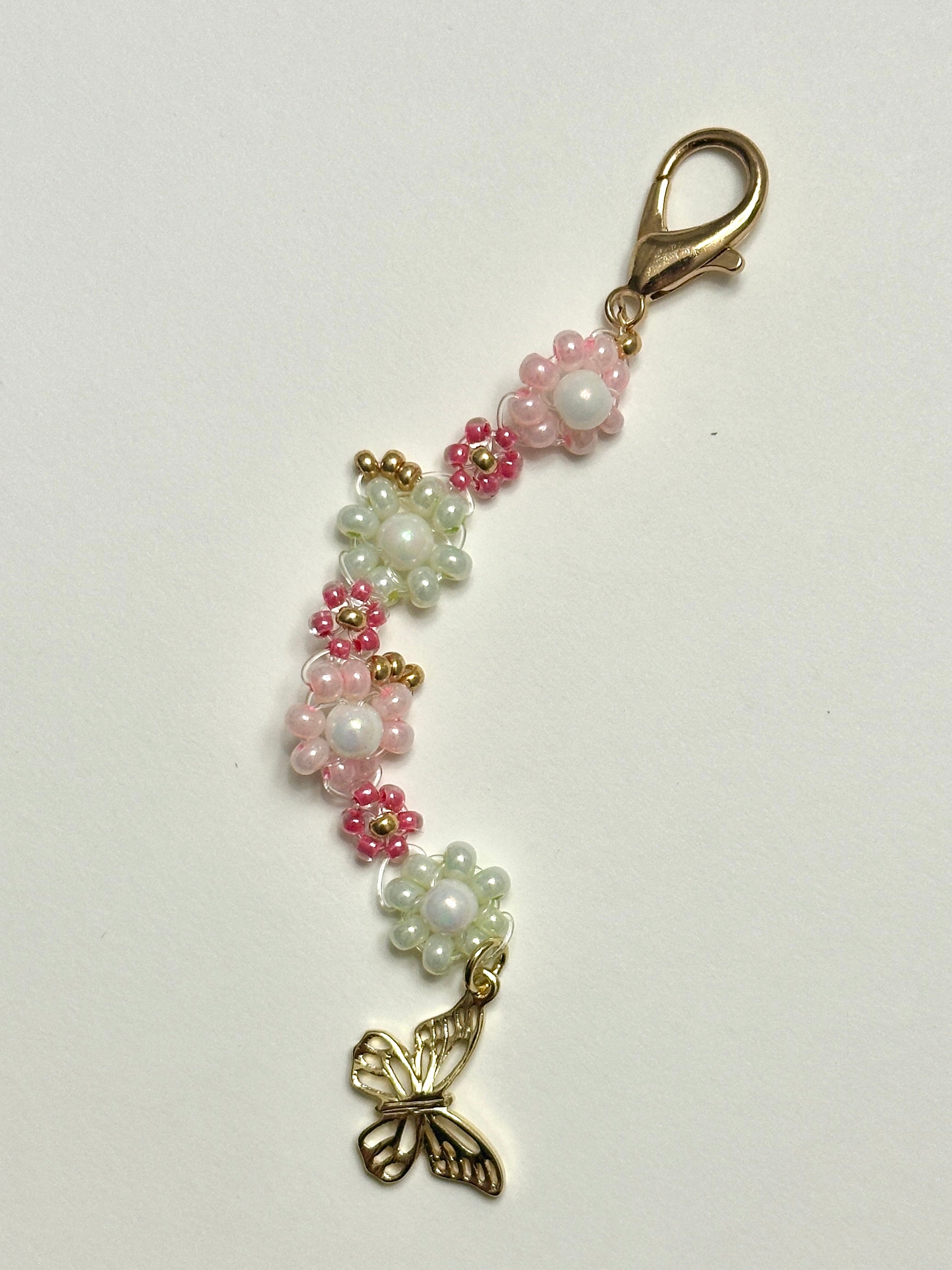 Beaded Butterfly Keychain / Bag Charm