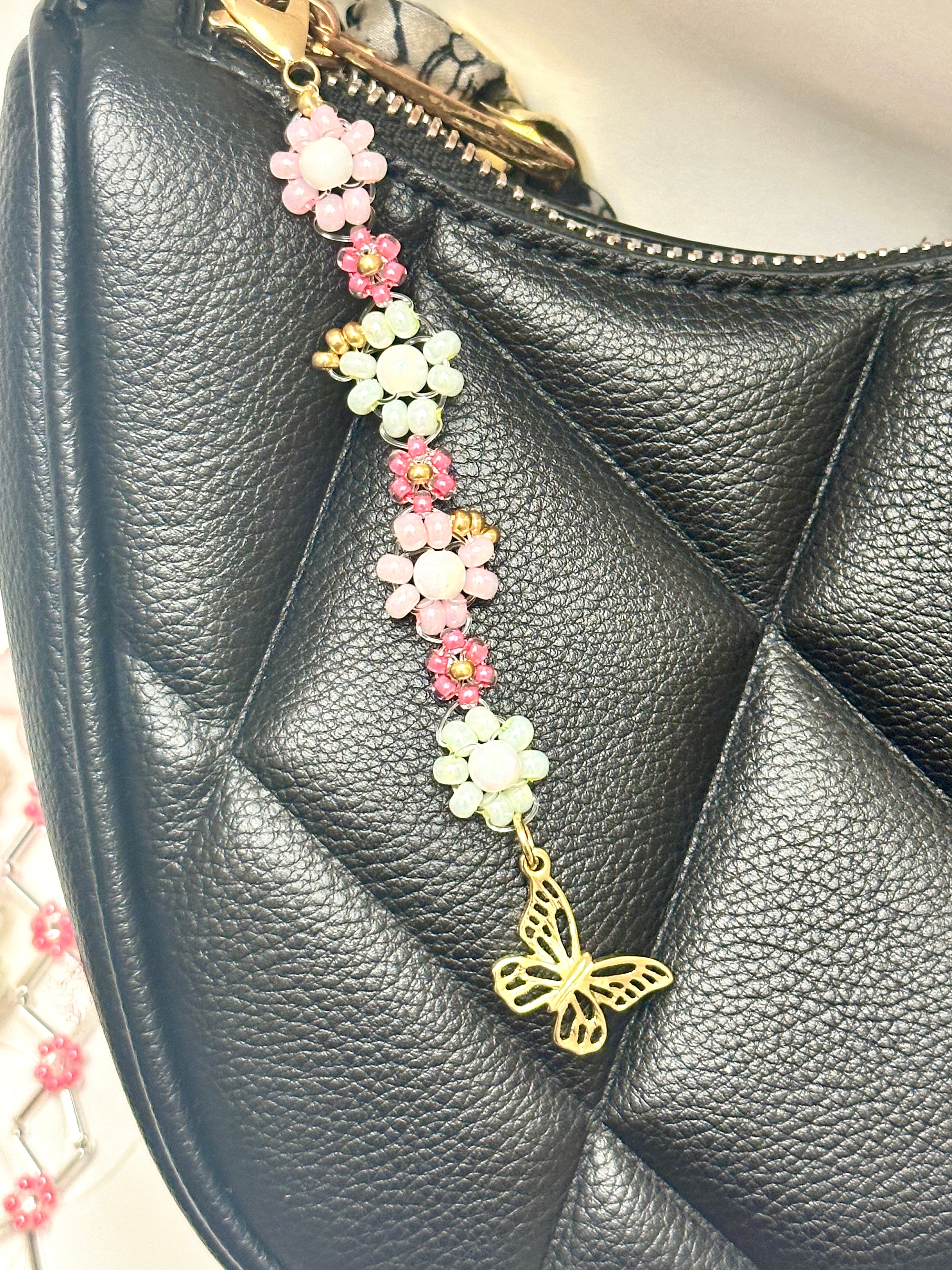 Beaded Butterfly Keychain / Bag Charm