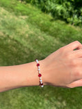 Red Gemstone Pearl Bracelet