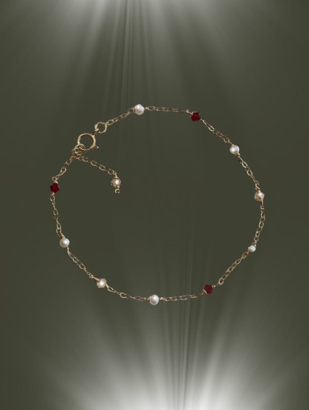 Crystal & Pearl Chain Bracelet