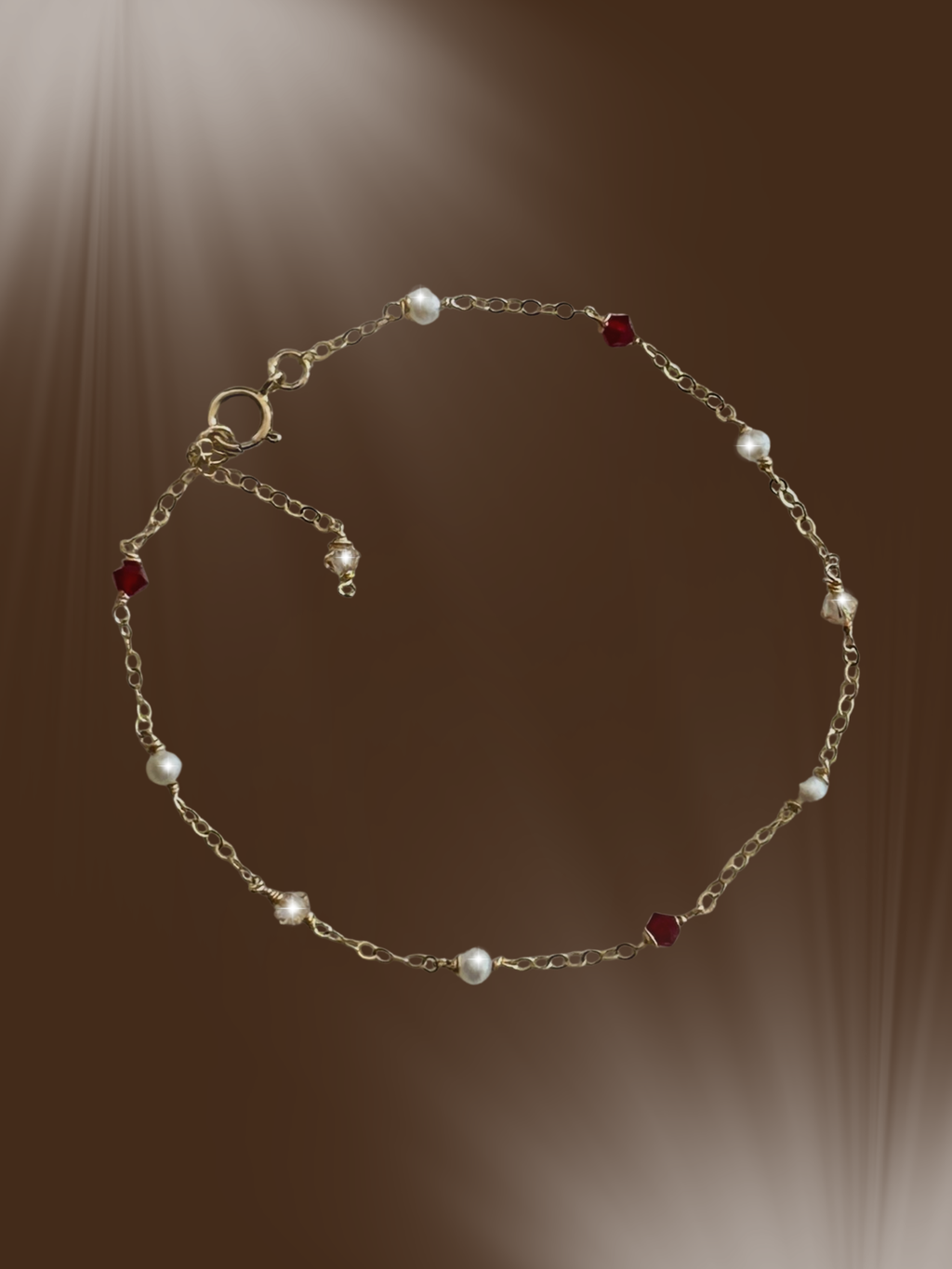 Crystal & Pearl Chain Bracelet