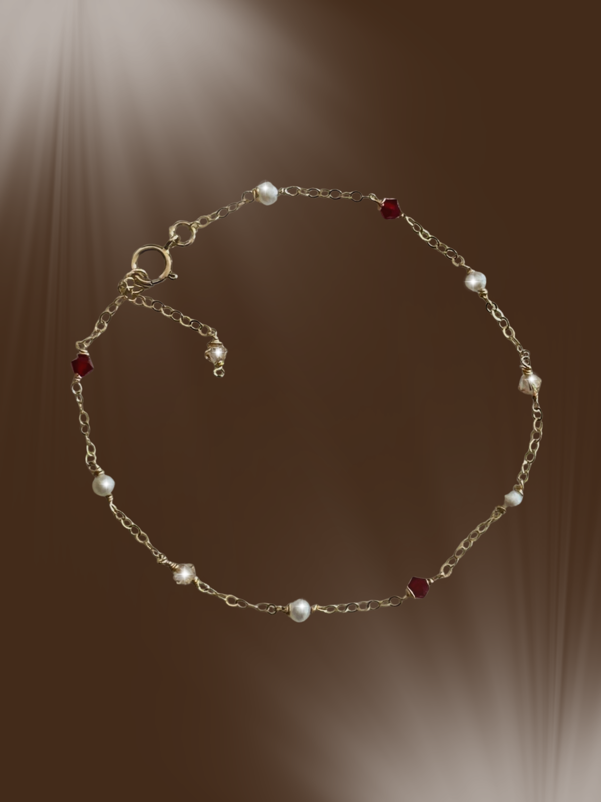 Crystal & Pearl Chain Bracelet